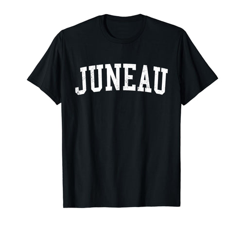 Juneau Ak Distressed White Varsity T-Shirt - Minimalist Print Unisex - T-Shirt, Sweatshirt, Hoodie