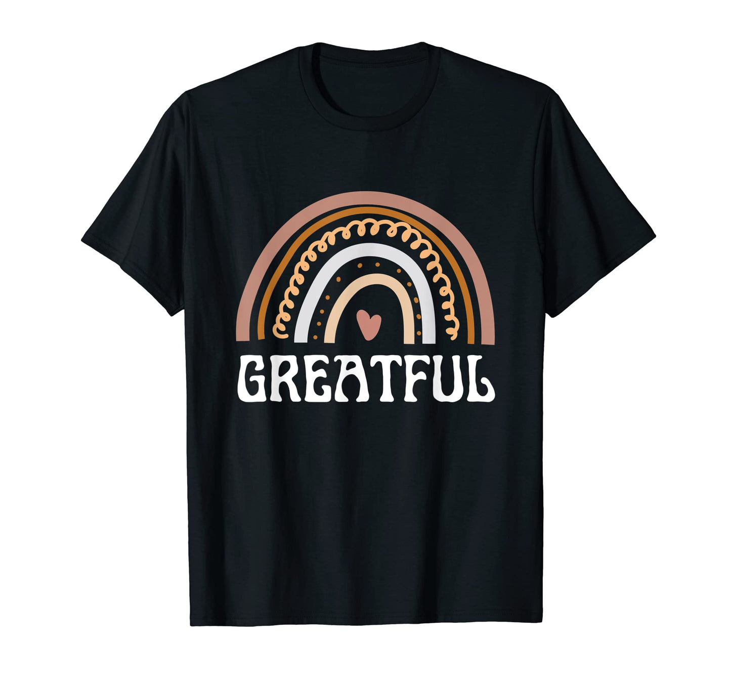 Greatful Boho Rainbow Heart Hippie T-Shirt - Trendy Graphic Men Women - T-Shirt, Sweatshirt, Hoodie