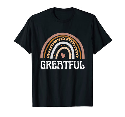 Greatful Boho Rainbow Heart Hippie T-Shirt - Trendy Graphic Men Women - T-Shirt, Sweatshirt, Hoodie