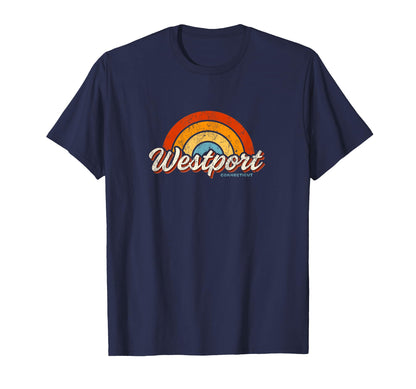 Westport Connecticut Ct Rainbow 70S T-Shirt - Custom Art Print Men Women - T-Shirt, Sweatshirt, Hoodie