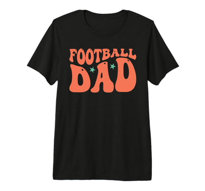 Mens Groovy Football Dad Fathers Day T-Shirt - Custom Art Print Men Women - T-Shirt, Sweatshirt, Hoodie