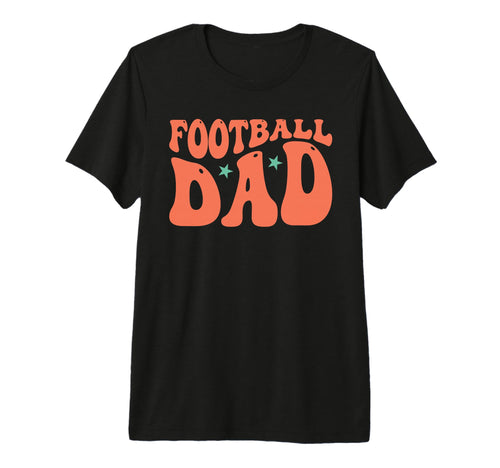 Mens Groovy Football Dad Fathers Day T-Shirt - Custom Art Print Men Women - T-Shirt, Sweatshirt, Hoodie