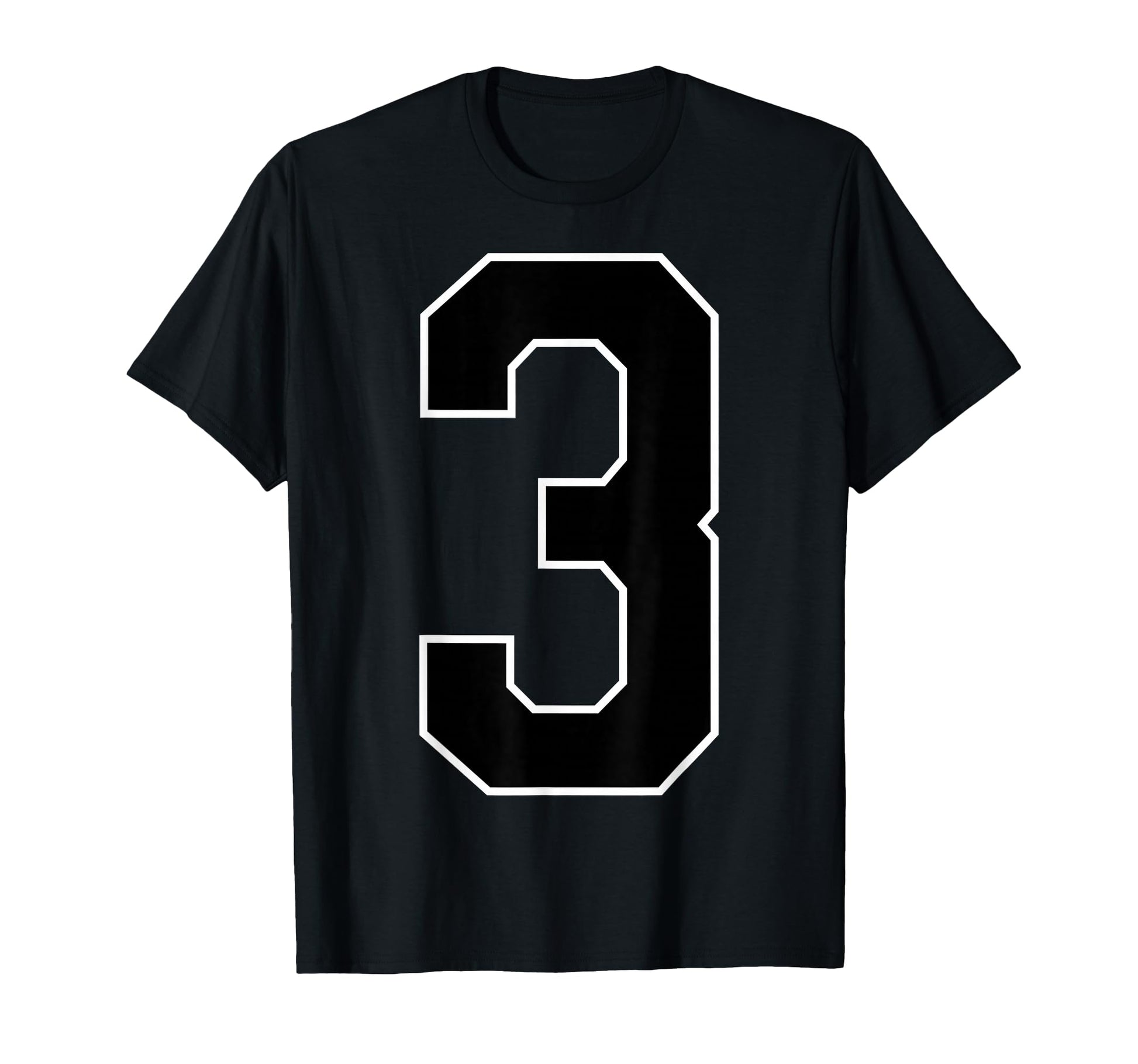 Black Sport Team Number 3 T-Shirt - Aesthetic Graphic for Adults - T-Shirt, Sweatshirt, Hoodie