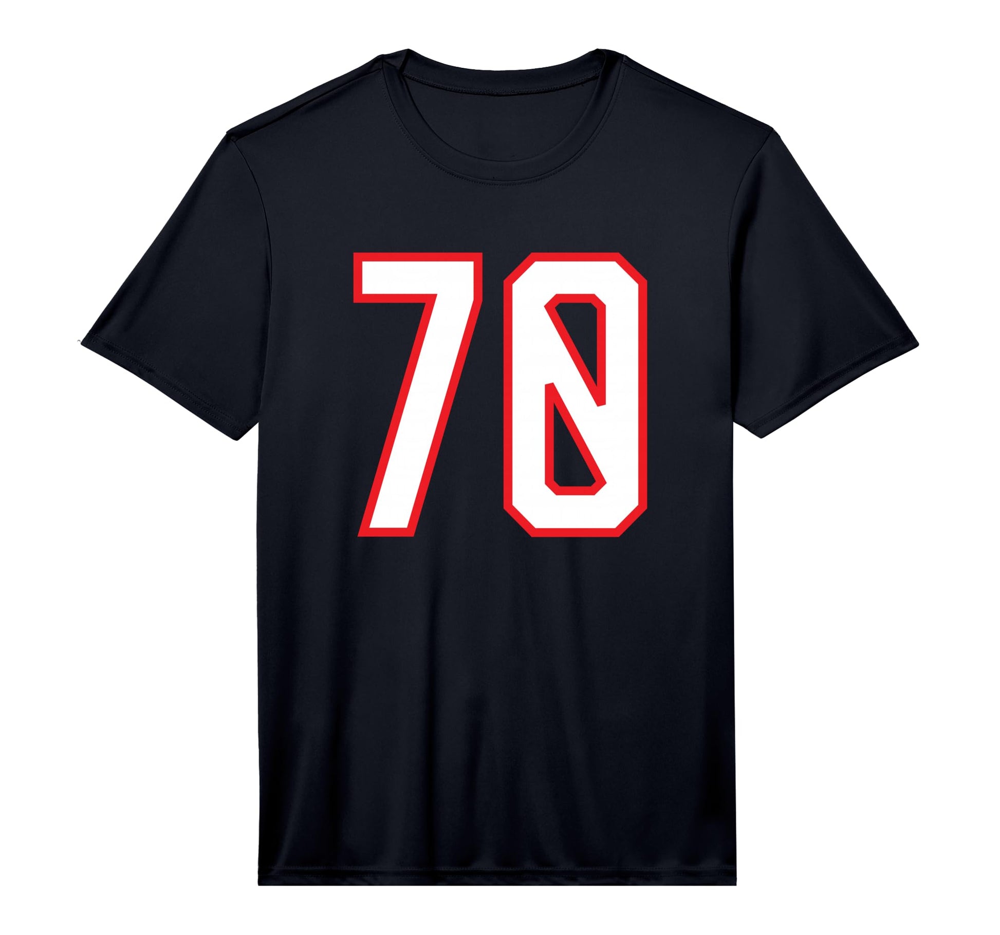 Red Sport Team Number 70 Performance T-Shirt - Custom Art Print for Adults - T-Shirt, Sweatshirt, Hoodie