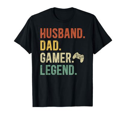 Husband Dad Gamer Dad Gaming Dad T-Shirt - Fun Novelty Design for Adults - T-Shirt, Sweatshirt, Hoodie