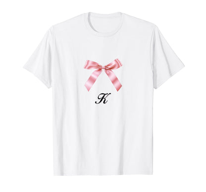 K Bow Coquette Bow Girlcore Y2K T-Shirt - Novelty Apparel for Adults - T-Shirt, Sweatshirt, Hoodie