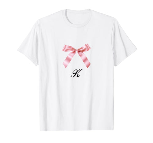 K Bow Coquette Bow Girlcore Y2K T-Shirt - Novelty Apparel for Adults - T-Shirt, Sweatshirt, Hoodie