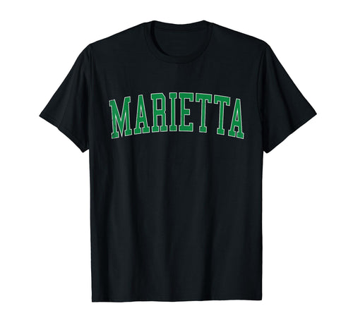 Marietta Oh Distressed Green Varsity T-Shirt - Novelty Apparel for Adults - T-Shirt, Sweatshirt, Hoodie