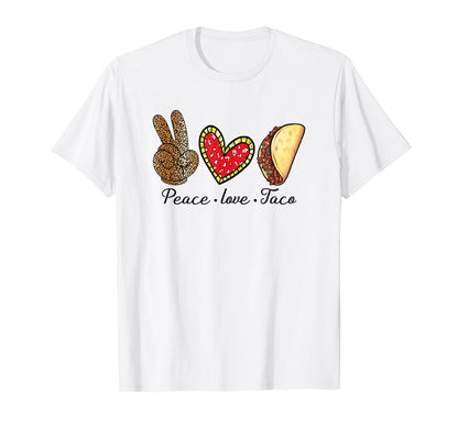 Peace Love Taco Mexican Food T-Shirt - Trendy Graphic for Adults - T-Shirt, Sweatshirt, Hoodie
