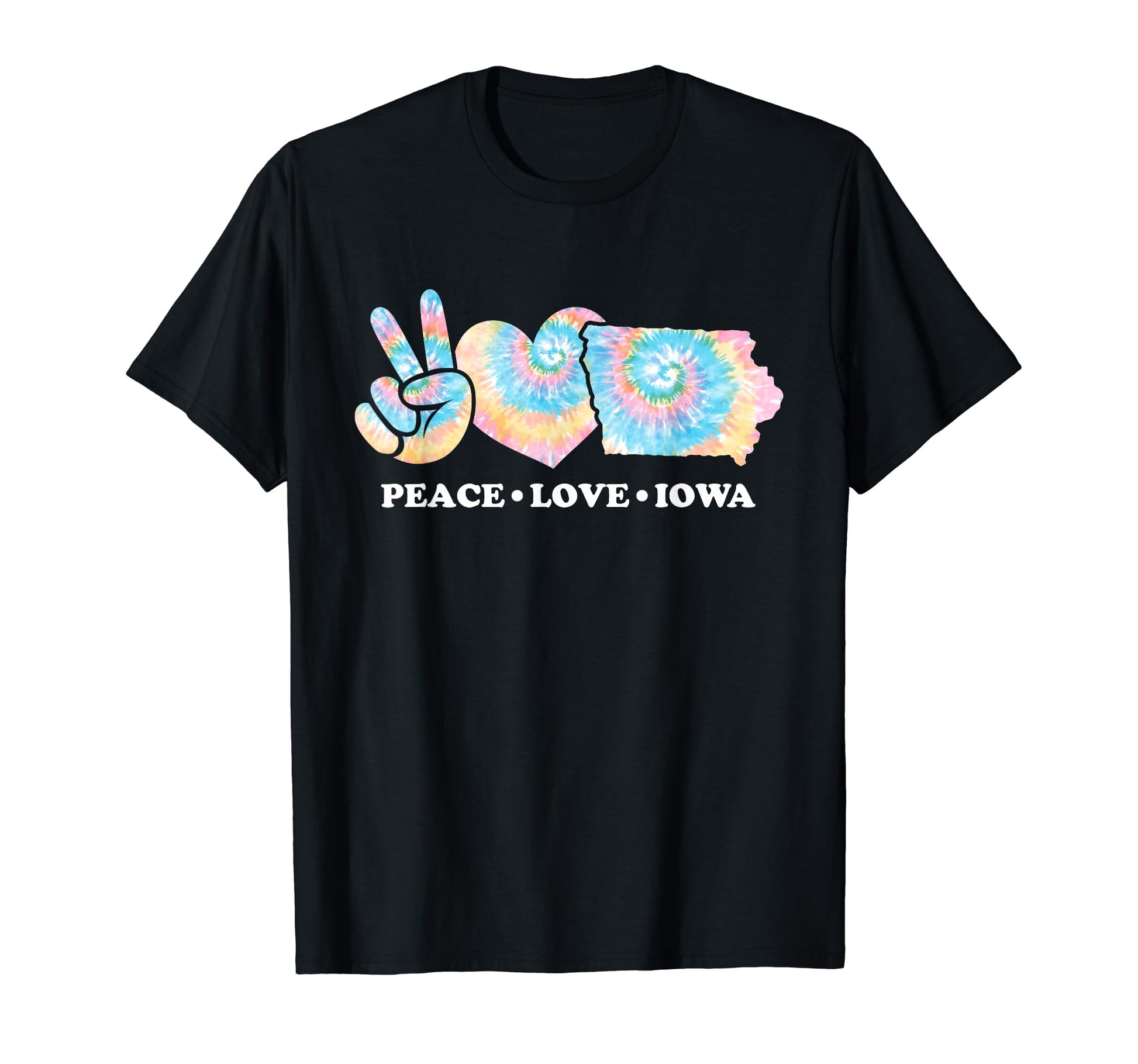 Tie Dye Iowa Hippie Gift Co Sweatshirt - Graphic Print Unisex - T-Shirt, Sweatshirt, Hoodie