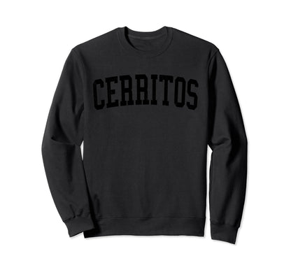 Cerritos Ca Distressed Black Sweatshirt - Aesthetic Graphic Men Women - T-Shirt, Sweatshirt, Hoodie