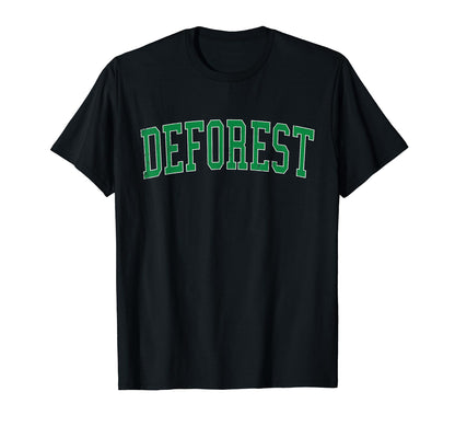 Deforest Wi Distressed Green Varsity T-Shirt - Unique Graphic Unisex - T-Shirt, Sweatshirt, Hoodie