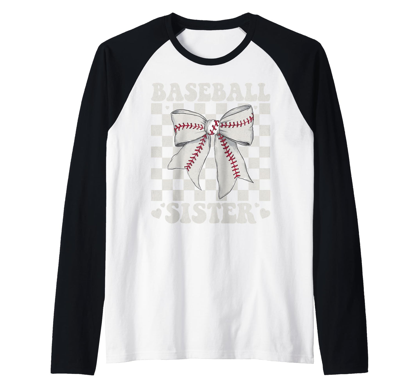 Baseball Sister Bow Laces Gift Sis Hoodie - Casual Everyday Wear Men Women - T-Shirt, Sweatshirt, Hoodie