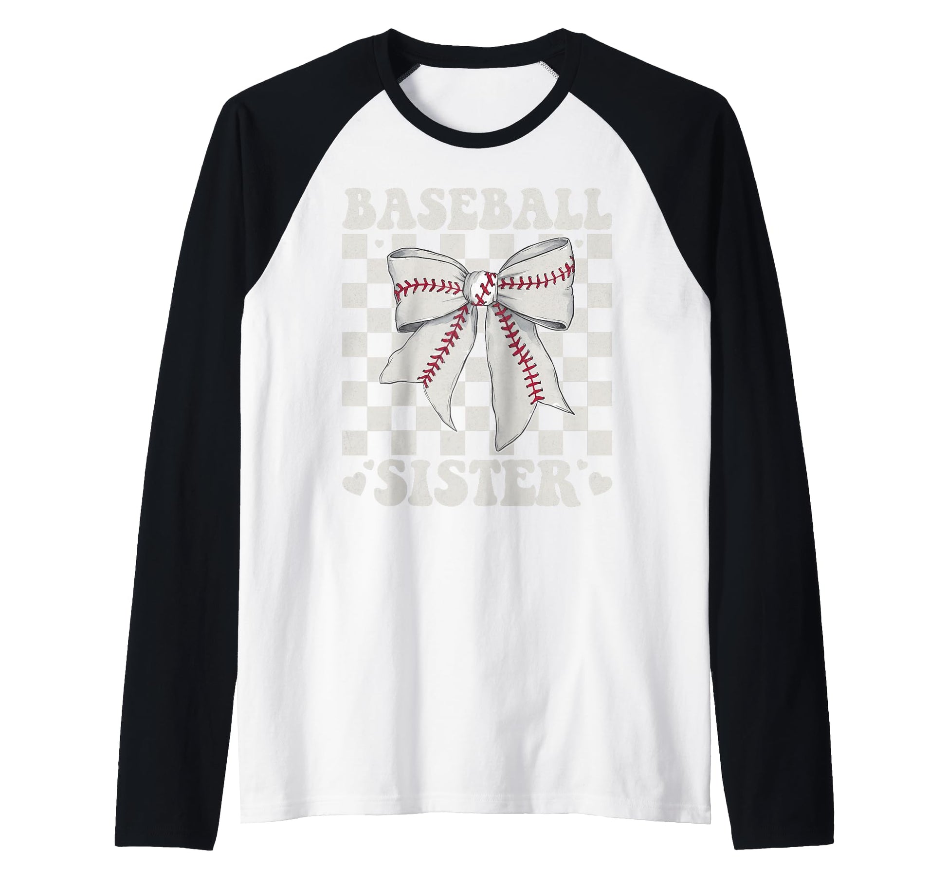 Baseball Sister Bow Laces Gift Sis Hoodie - Casual Everyday Wear Men Women - T-Shirt, Sweatshirt, Hoodie