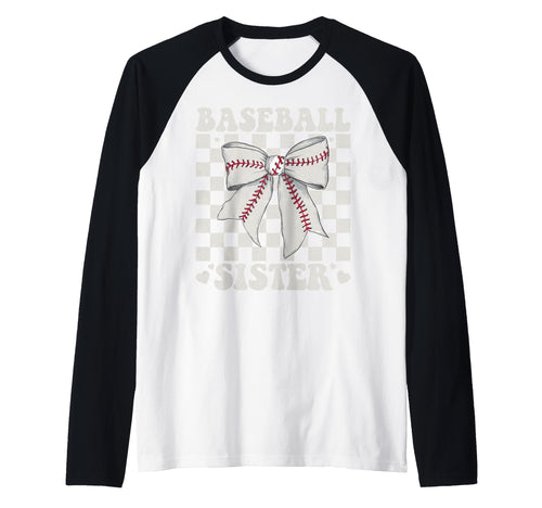 Baseball Sister Bow Laces Gift Sis Hoodie - Casual Everyday Wear Men Women - T-Shirt, Sweatshirt, Hoodie