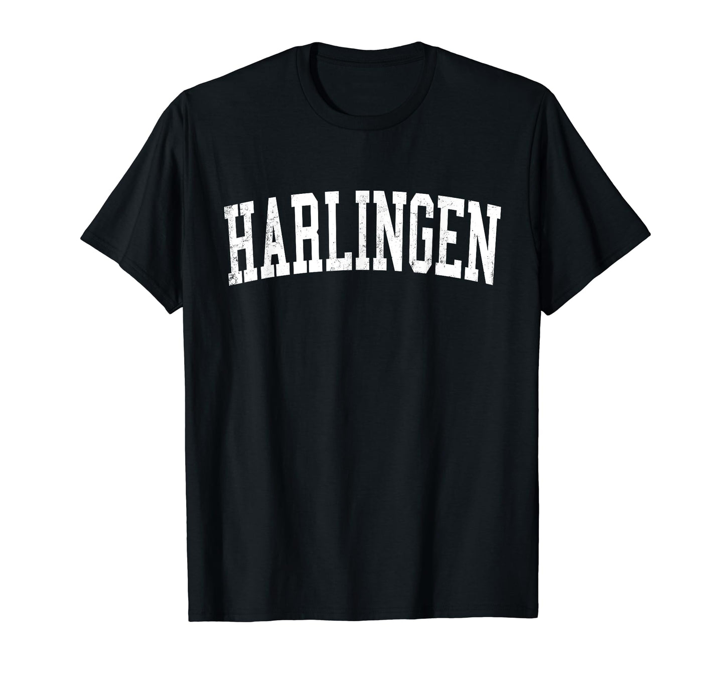 Harlingen Tx Distressed White Varsity T-Shirt - Graphic Print Unisex - T-Shirt, Sweatshirt, Hoodie
