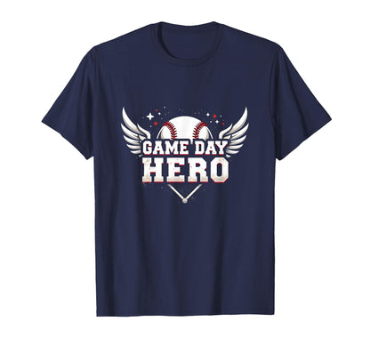 Baseball Dad Game Day Hero Proud Father T-Shirt - Graphic Print Men Women - T-Shirt, Sweatshirt, Hoodie