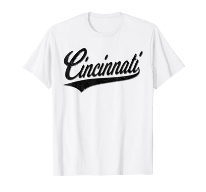 Cincinnati Ohio Varsity Script Sports T-Shirt - Trendy Graphic Unisex - T-Shirt, Sweatshirt, Hoodie