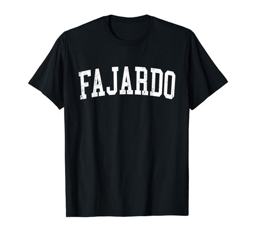 Fajardo Pr Distressed White Varsity T-Shirt - Novelty Apparel for Adults - T-Shirt, Sweatshirt, Hoodie