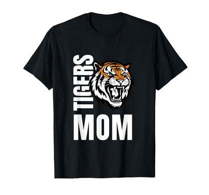 Tigers Mom Game Day Little League Team T-Shirt - Trendy Graphic Unisex - T-Shirt, Sweatshirt, Hoodie