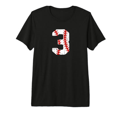 Baseball Player Jersey Number 3 3 T-Shirt - Trendy Graphic for Adults - T-Shirt, Sweatshirt, Hoodie