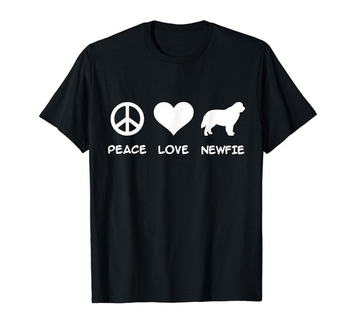 Peace Love Newfie T-Shirt - Novelty Apparel for Adults - T-Shirt, Sweatshirt, Hoodie