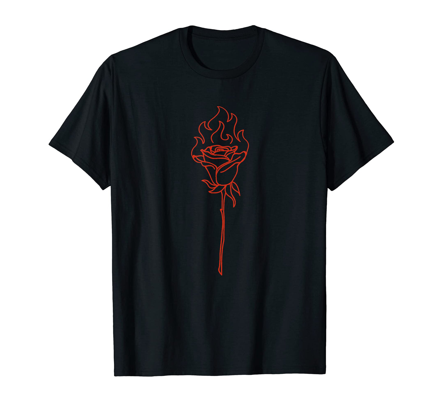 Rose Fire Dark Aesthetic Soft Grunge T-Shirt - Graphic Print for Adults - T-Shirt, Sweatshirt, Hoodie