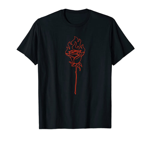 Rose Fire Dark Aesthetic Soft Grunge T-Shirt - Graphic Print for Adults - T-Shirt, Sweatshirt, Hoodie