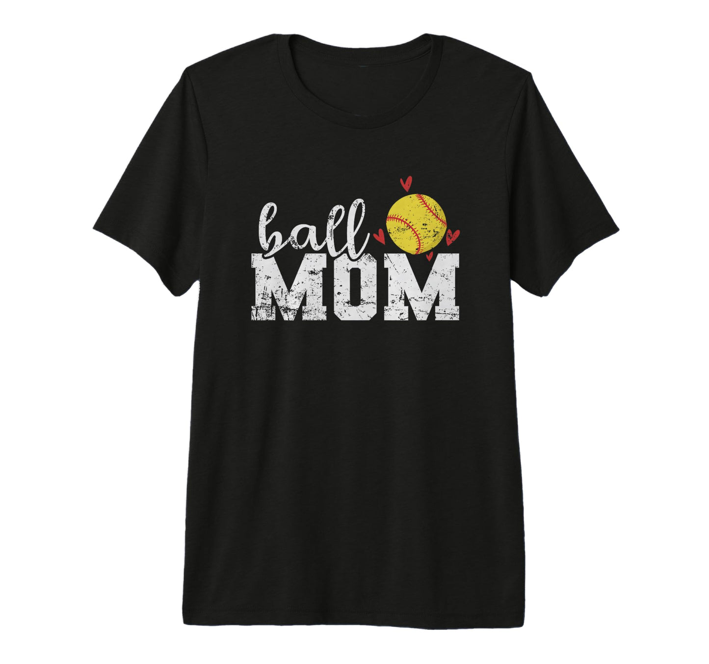 Ball Mom Softball Ball Sports Team Tri T-Shirt - Trendy Graphic for Adults - T-Shirt, Sweatshirt, Hoodie