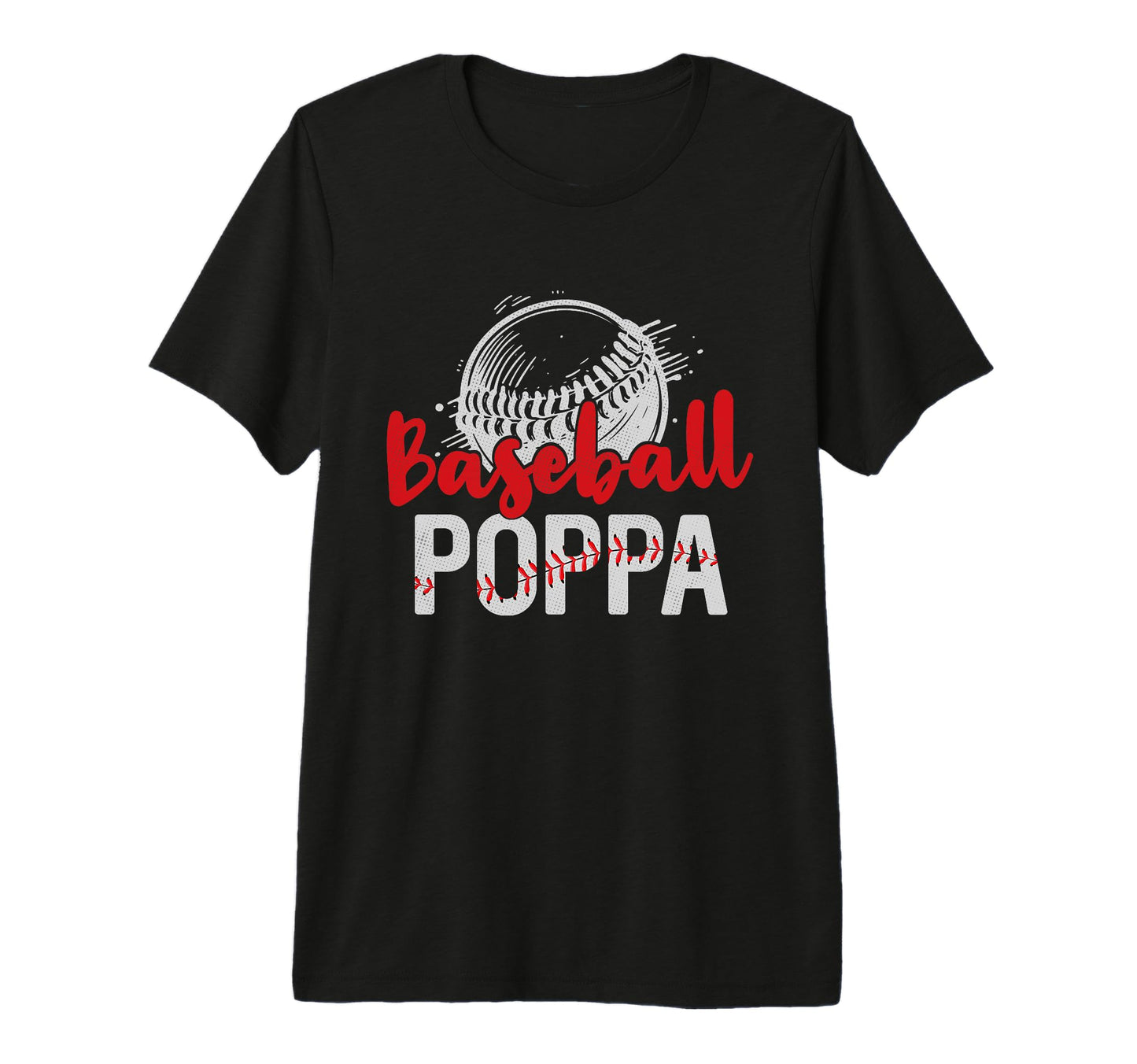 Mens Baseball Poppa Fathers Day Dad T-Shirt - Aesthetic Graphic for Adults - T-Shirt, Sweatshirt, Hoodie