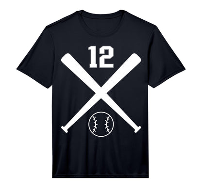 Baseball Softball Number 12 T-Shirt - Streetwear Style Men Women - T-Shirt, Sweatshirt, Hoodie