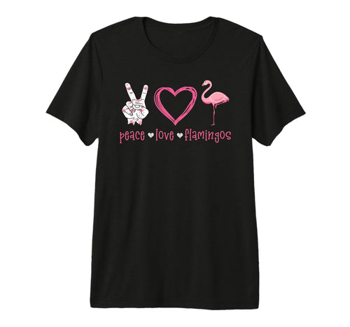 Peace Love Flamingo Hand Sign Heart T-Shirt - Casual Everyday Wear Unisex - T-Shirt, Sweatshirt, Hoodie