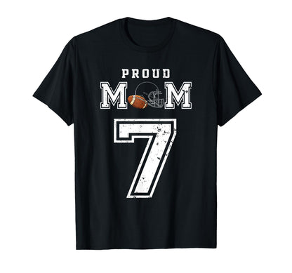 Custom Proud Football Mom Number T-Shirt - Casual Everyday Wear for Adults - T-Shirt, Sweatshirt, Hoodie