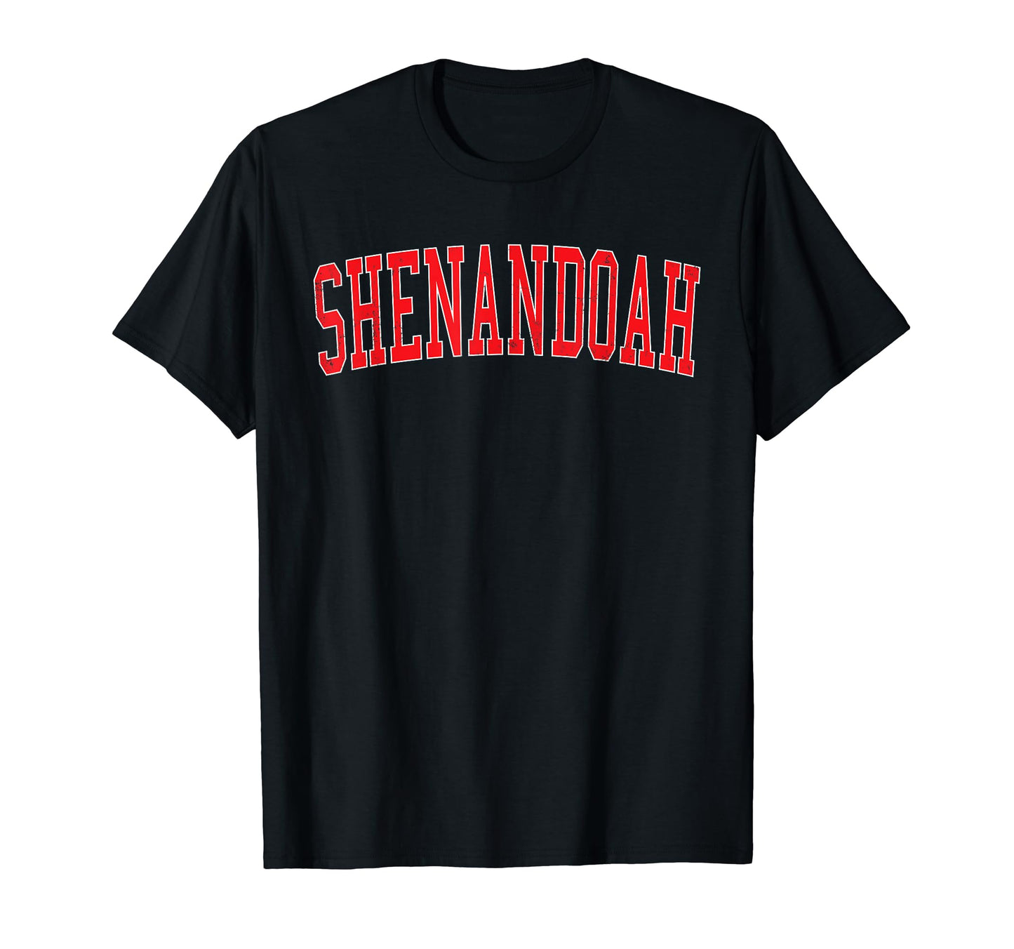 Shenandoah La Distressed Red Varsity T-Shirt - Minimalist Print Men Women - T-Shirt, Sweatshirt, Hoodie