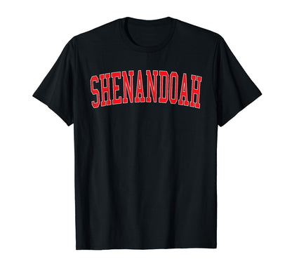 Shenandoah La Distressed Red Varsity T-Shirt - Minimalist Print Men Women - T-Shirt, Sweatshirt, Hoodie