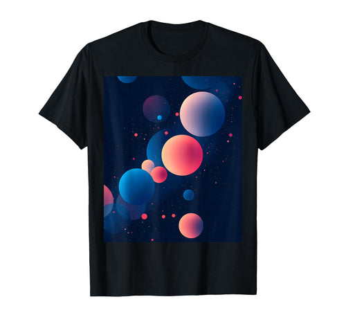 Futuristic Planetary Spheres Vaporwave T-Shirt - Trendy Graphic Unisex - T-Shirt, Sweatshirt, Hoodie