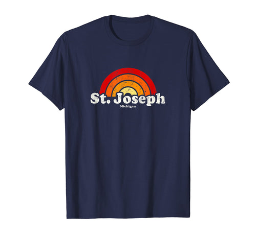 St Joseph Michigan Mi 70S Rainbow T-Shirt - Fun Novelty Design Men Women - T-Shirt, Sweatshirt, Hoodie