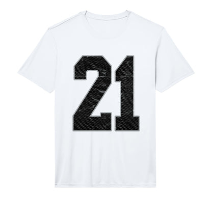 Number 21 Numbered Uniform Sports Team T-Shirt - Graphic Print for Adults - T-Shirt, Sweatshirt, Hoodie