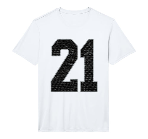 Number 21 Numbered Uniform Sports Team T-Shirt - Graphic Print for Adults - T-Shirt, Sweatshirt, Hoodie