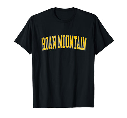 Roan Mountain Distressed Gold Varsity T-Shirt - Custom Art Print Unisex - T-Shirt, Sweatshirt, Hoodie