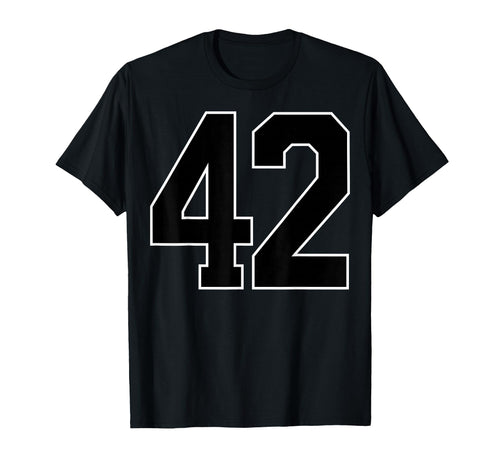 Black Sports Team Number 42 Fan T-Shirt - Aesthetic Graphic for Adults - T-Shirt, Sweatshirt, Hoodie