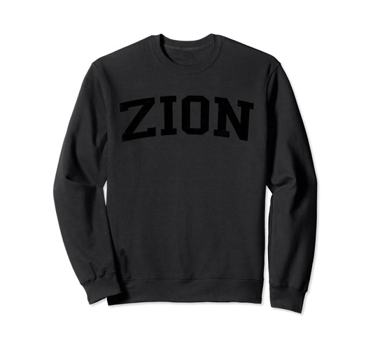 Zion Il Distressed Black Varsity Sweatshirt - Novelty Apparel Men Women - T-Shirt, Sweatshirt, Hoodie