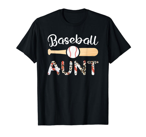 Baseball Aunt Funny Leopard T-Shirt - Fun Novelty Design for Adults - T-Shirt, Sweatshirt, Hoodie