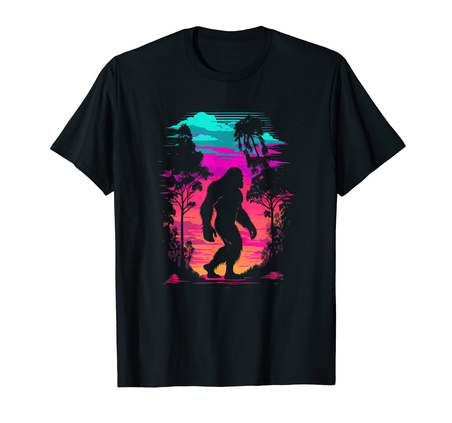 Bigfoot Vaporwave Aesthetic T-Shirt - Custom Art Print for Adults - T-Shirt, Sweatshirt, Hoodie