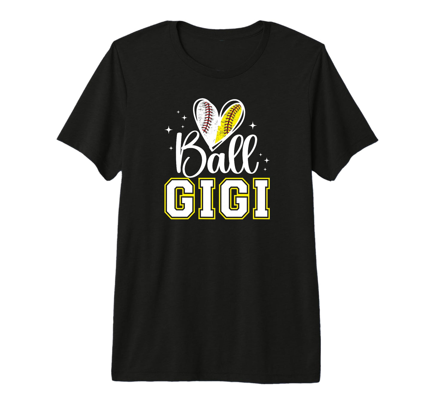 Ball Gigi Heart Baseball Softball T-Shirt - Minimalist Print for Adults - T-Shirt, Sweatshirt, Hoodie