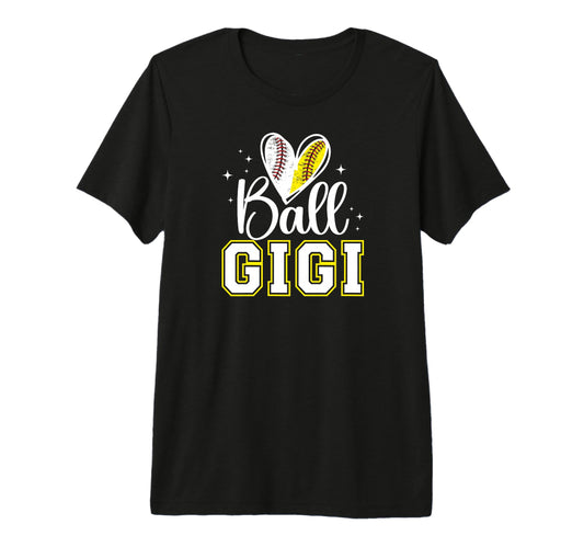 Ball Gigi Heart Baseball Softball T-Shirt - Minimalist Print for Adults - T-Shirt, Sweatshirt, Hoodie