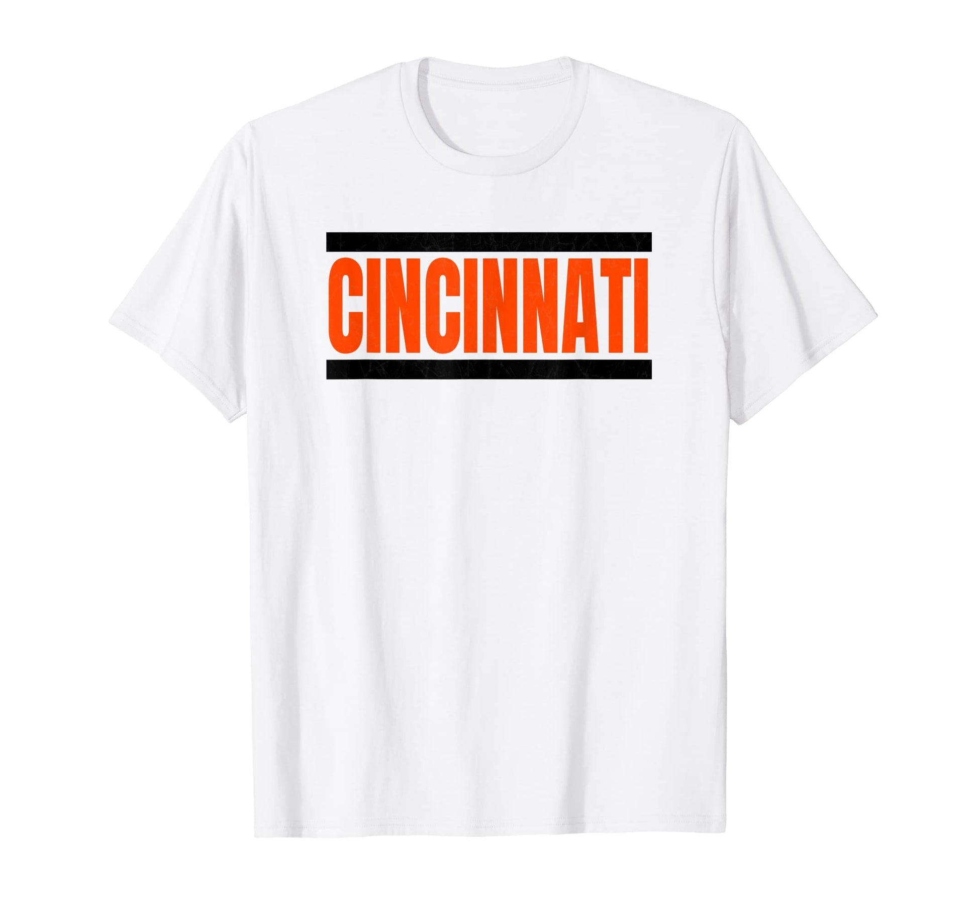 Striped Cincinnati Orange Black Stripe T-Shirt - Custom Art Print Unisex - T-Shirt, Sweatshirt, Hoodie