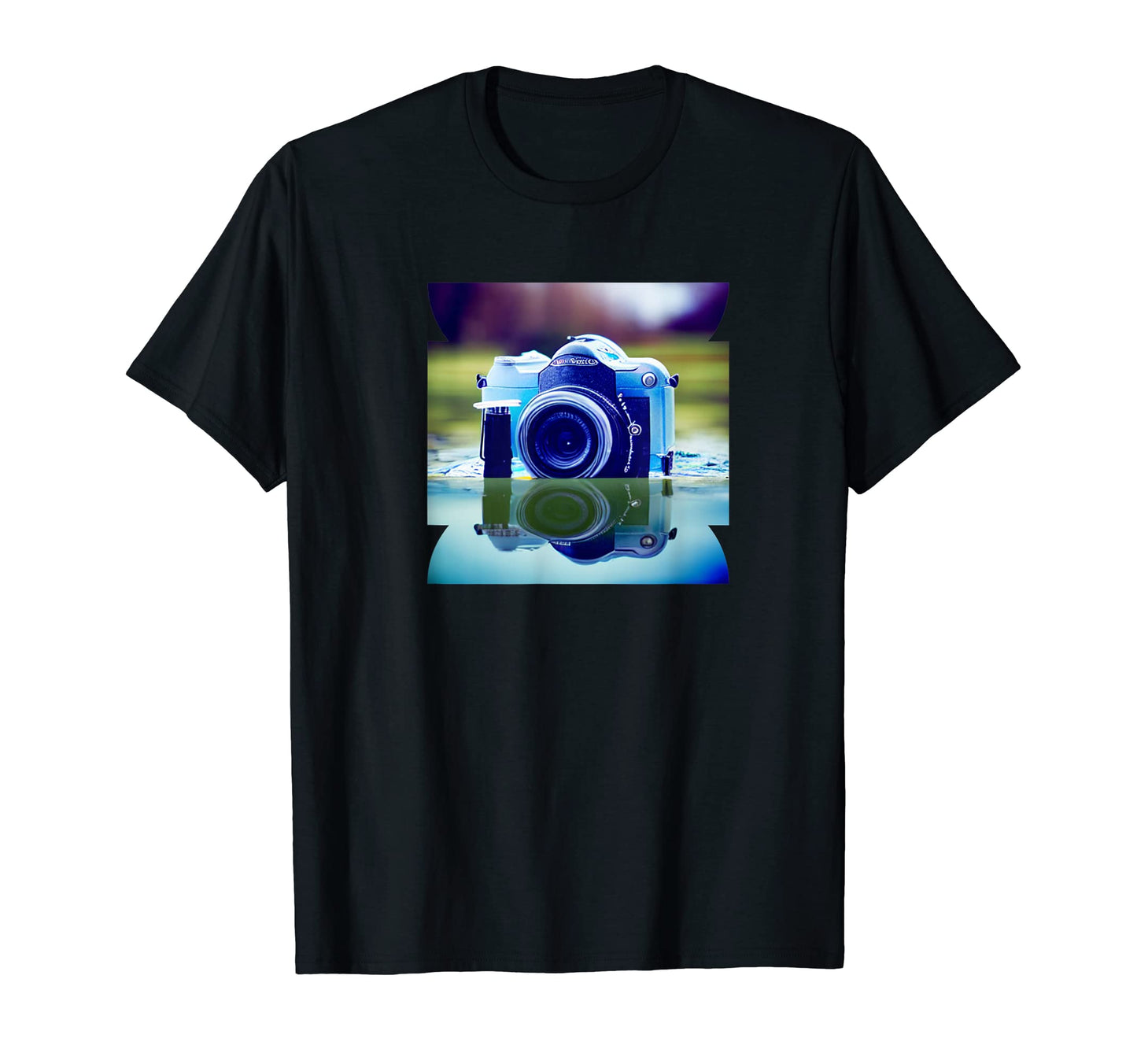 Camera Blue Purple Photography Photo T-Shirt - Trendy Graphic for Adults - T-Shirt, Sweatshirt, Hoodie