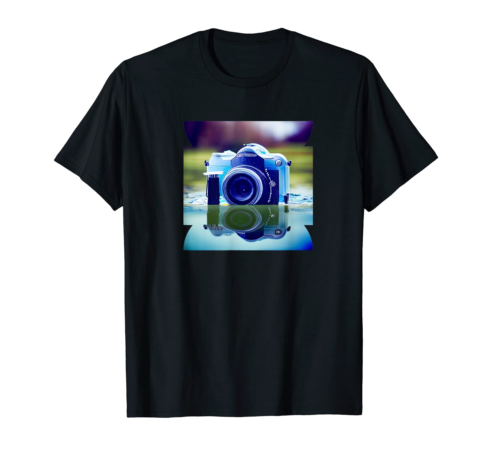 Camera Blue Purple Photography Photo T-Shirt - Trendy Graphic for Adults - T-Shirt, Sweatshirt, Hoodie
