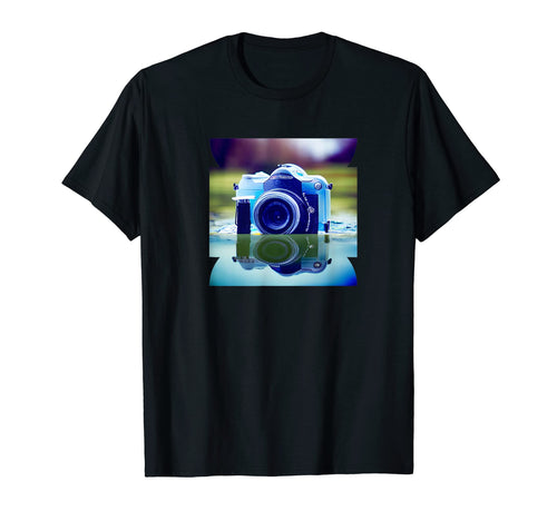 Camera Blue Purple Photography Photo T-Shirt - Trendy Graphic for Adults - T-Shirt, Sweatshirt, Hoodie